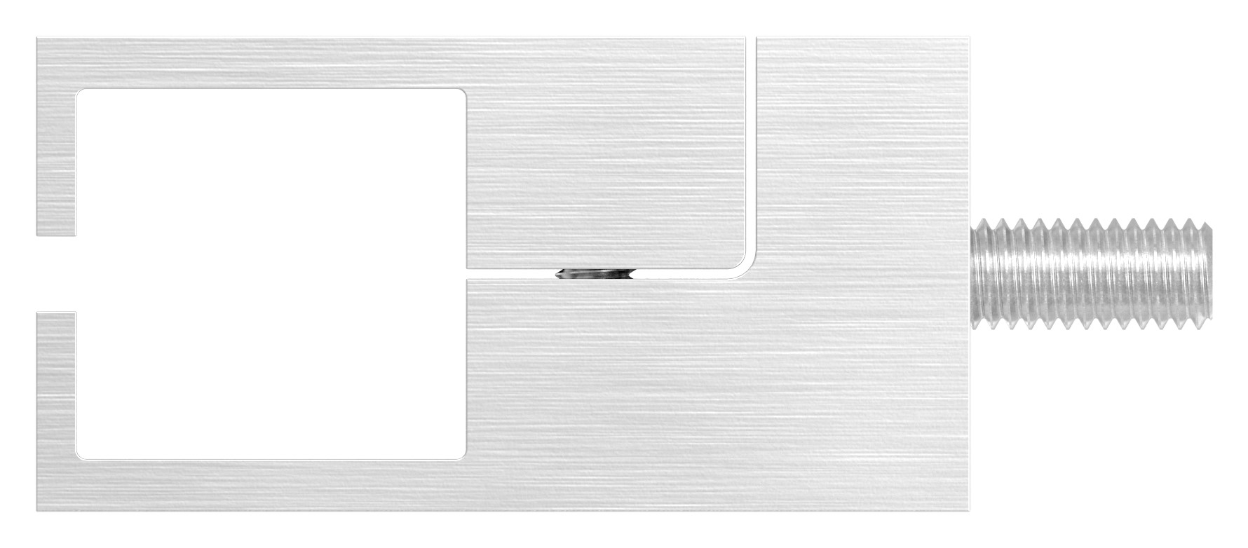 Halter für quadratisches Klemmprofil 20x20mm, Anschluss: gerade, V2A