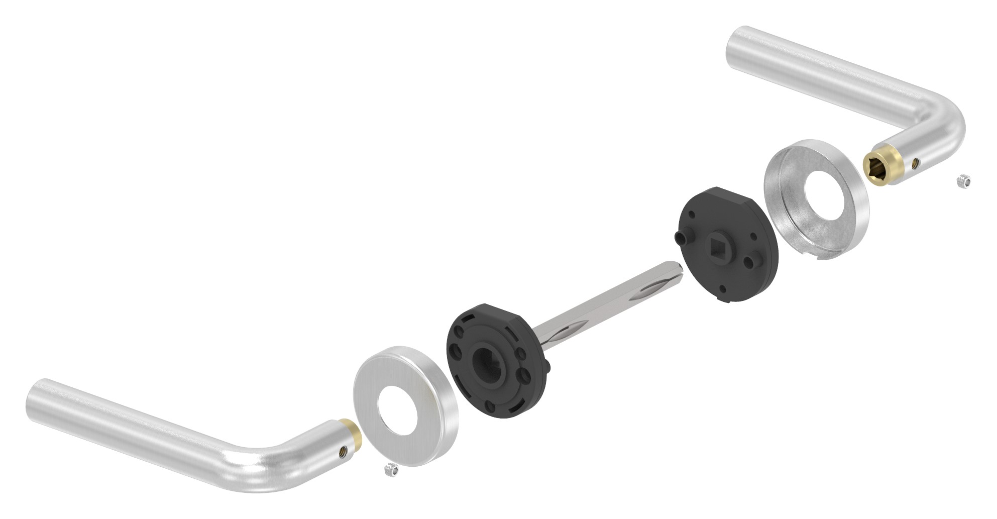 Türdrücker-Paar, drehbar, V2A