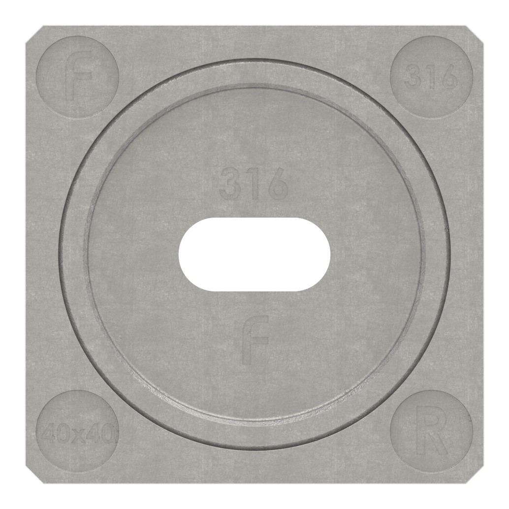 Wandbefestigung für Quadratnutrohr 40x40mm, rechts, V4A