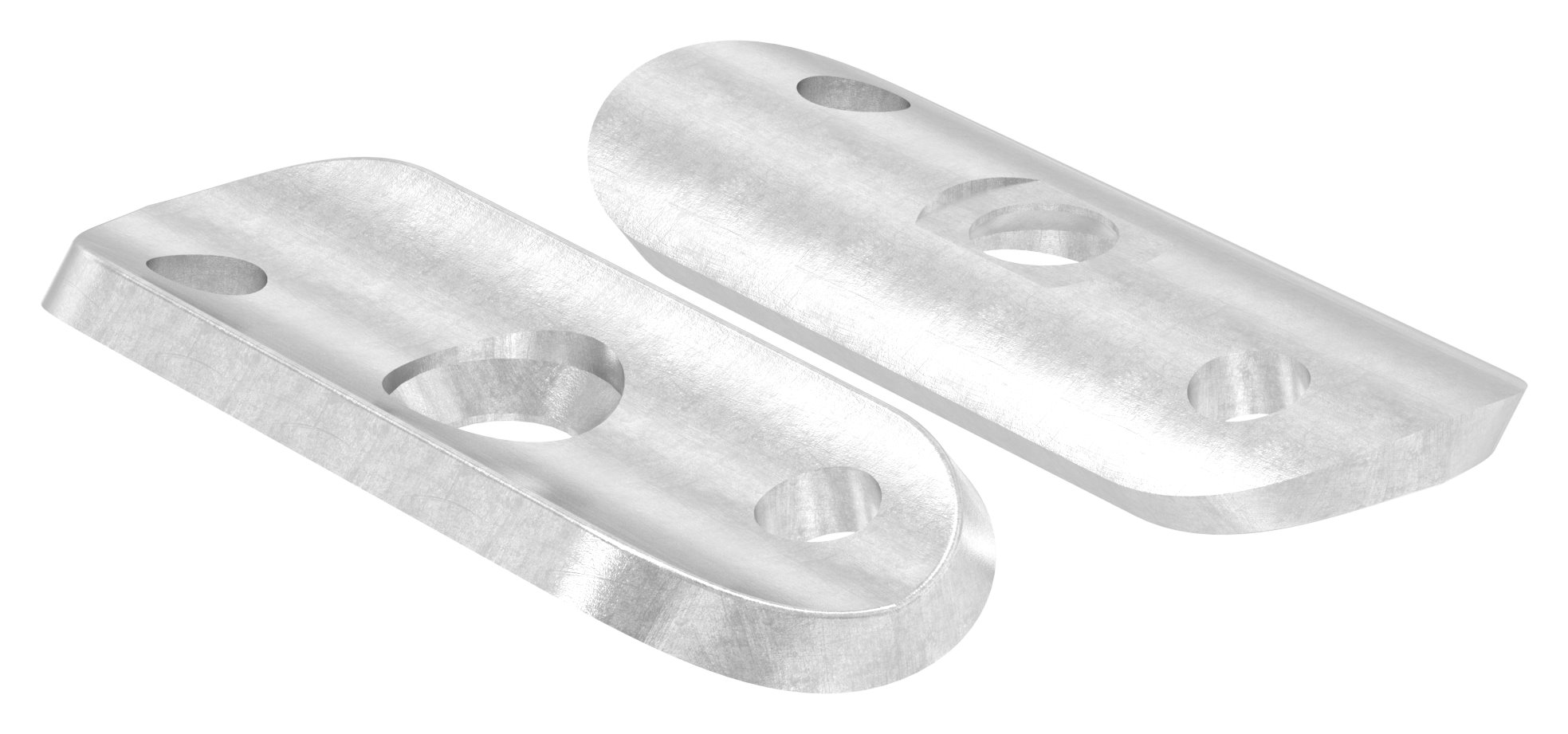 Handlaufanschlussplatte, Rohranschluss Ø 33,7mm, Bohrungen versetzt, S235JR