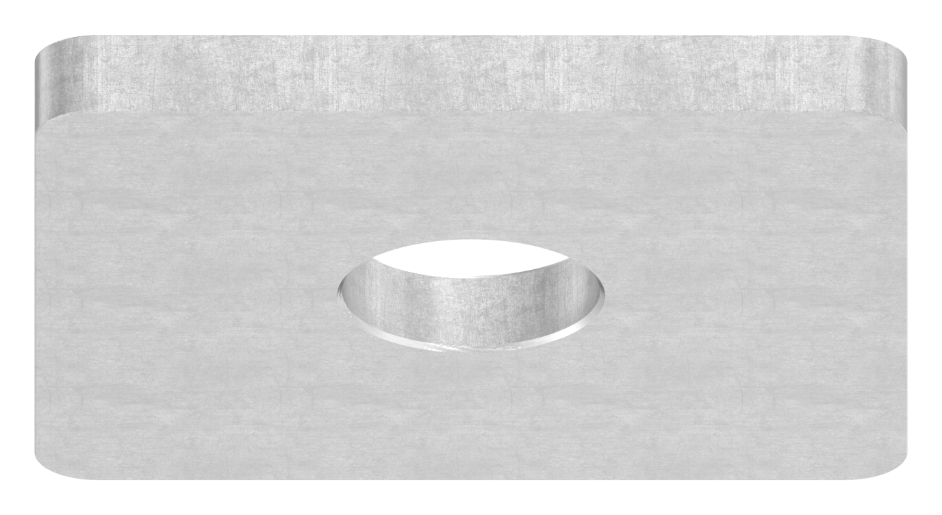 Flachkappe 40 x 40 x 4,0mm mit Bohrung 12,1mm, Stahl roh