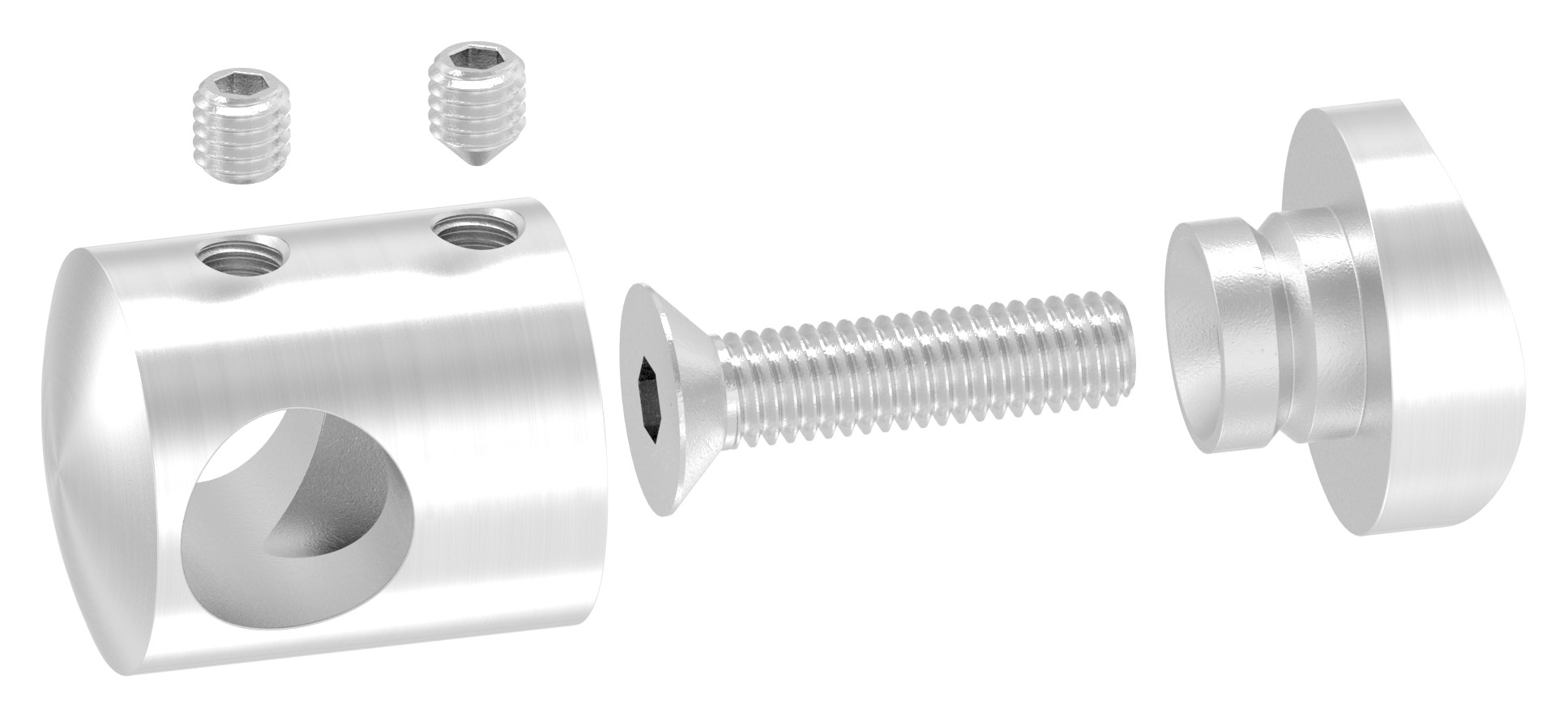 Querstabhalter für 42,4mm Rohr, 12,2mm Bohrung, V2A Querstabhalter für 42,4mm Rohr, 12,2mm Bohrung, V2A