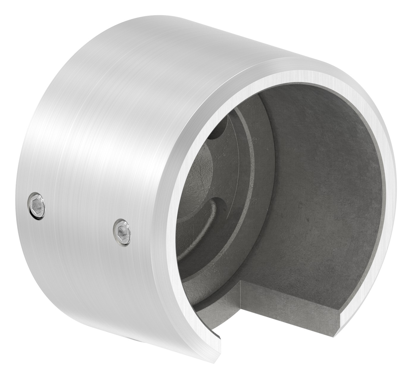 Wandbefestigung für Nutrohr 48,3mm, links, V4A
