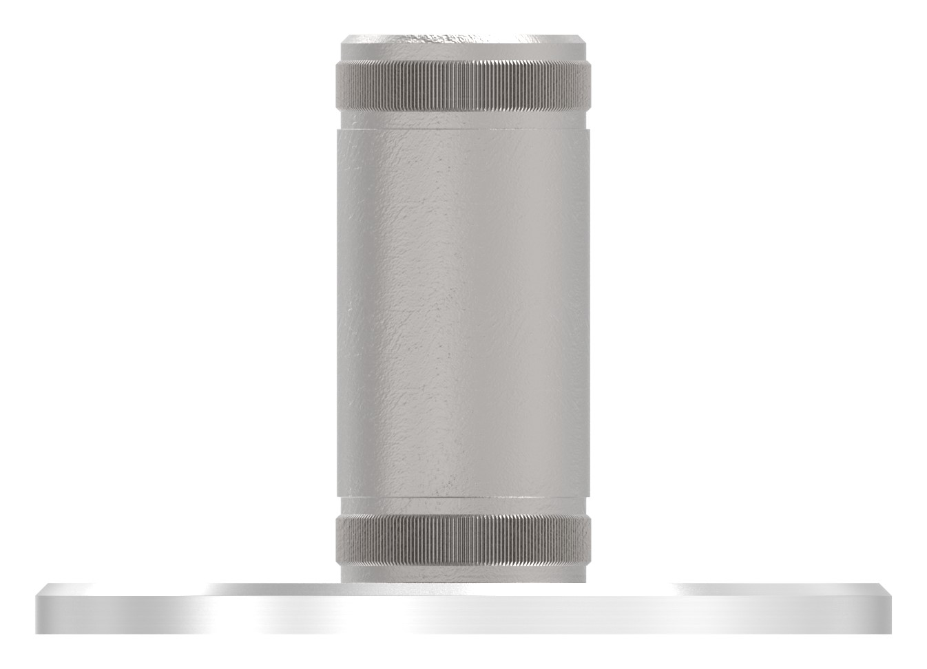 Wand- und Bodenanker mit Rändelung, für Rohr 33,7x2,0mm, V2A