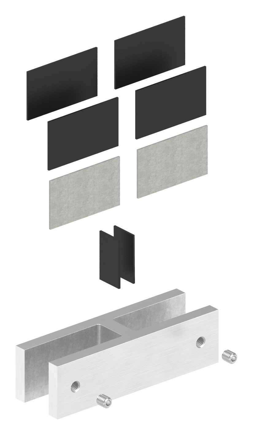 Glasverbinder, für Glas 12 - 12,76mm, V4A