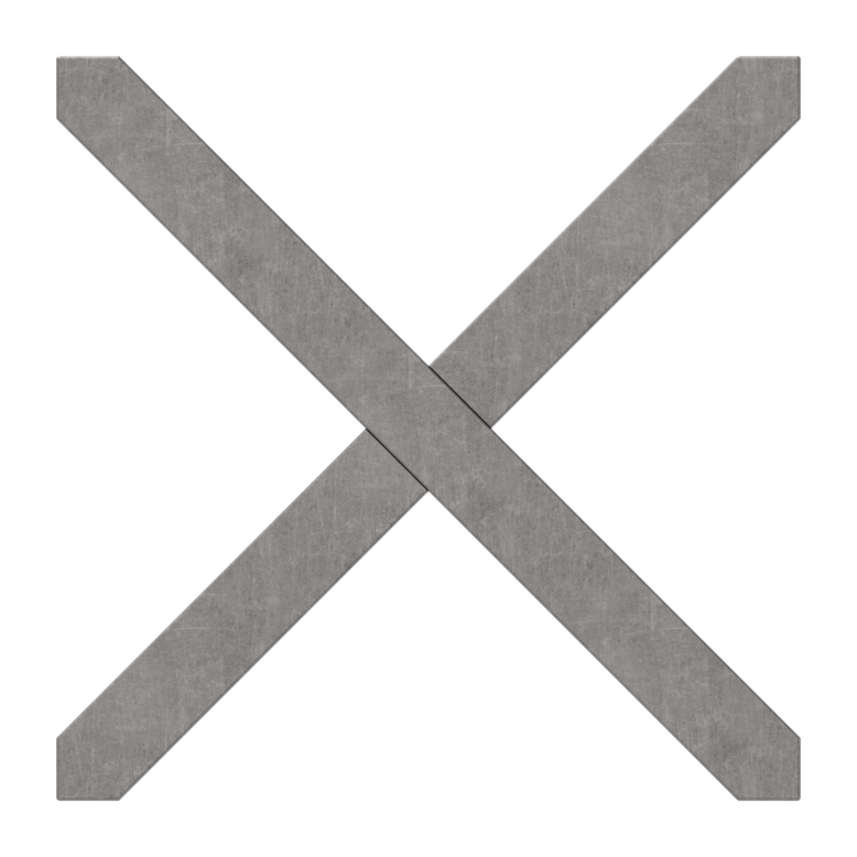 Kreuz 12x12mm, 100x100mm