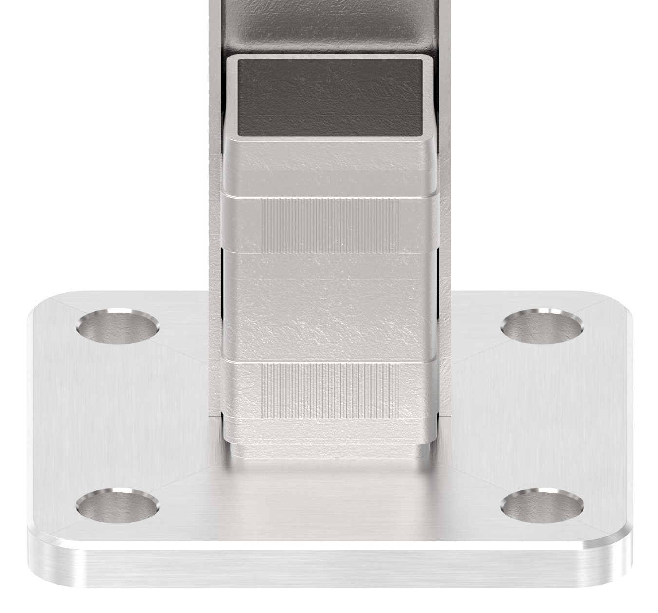 Wand- und Bodenanker mit Rändelung, für Rohr 40x40x2,0mm, V4A