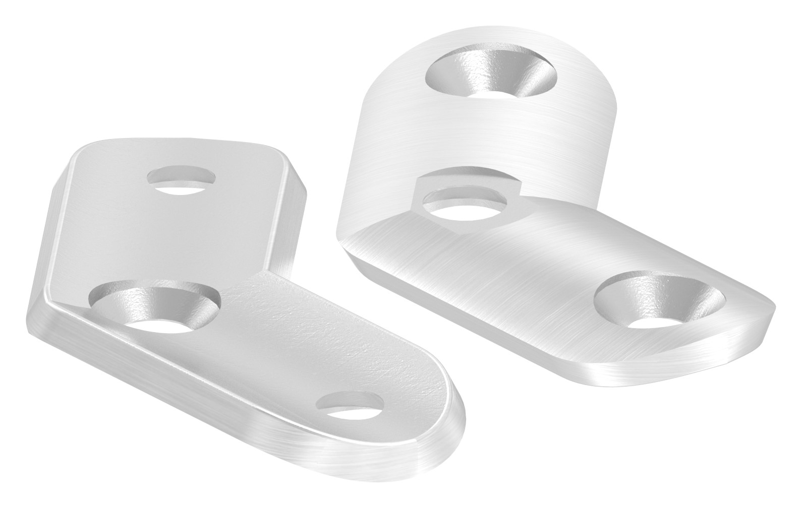 Handlaufanschlussplatte 135°, 42,4mm, Bohrungen gesenkt, V2A