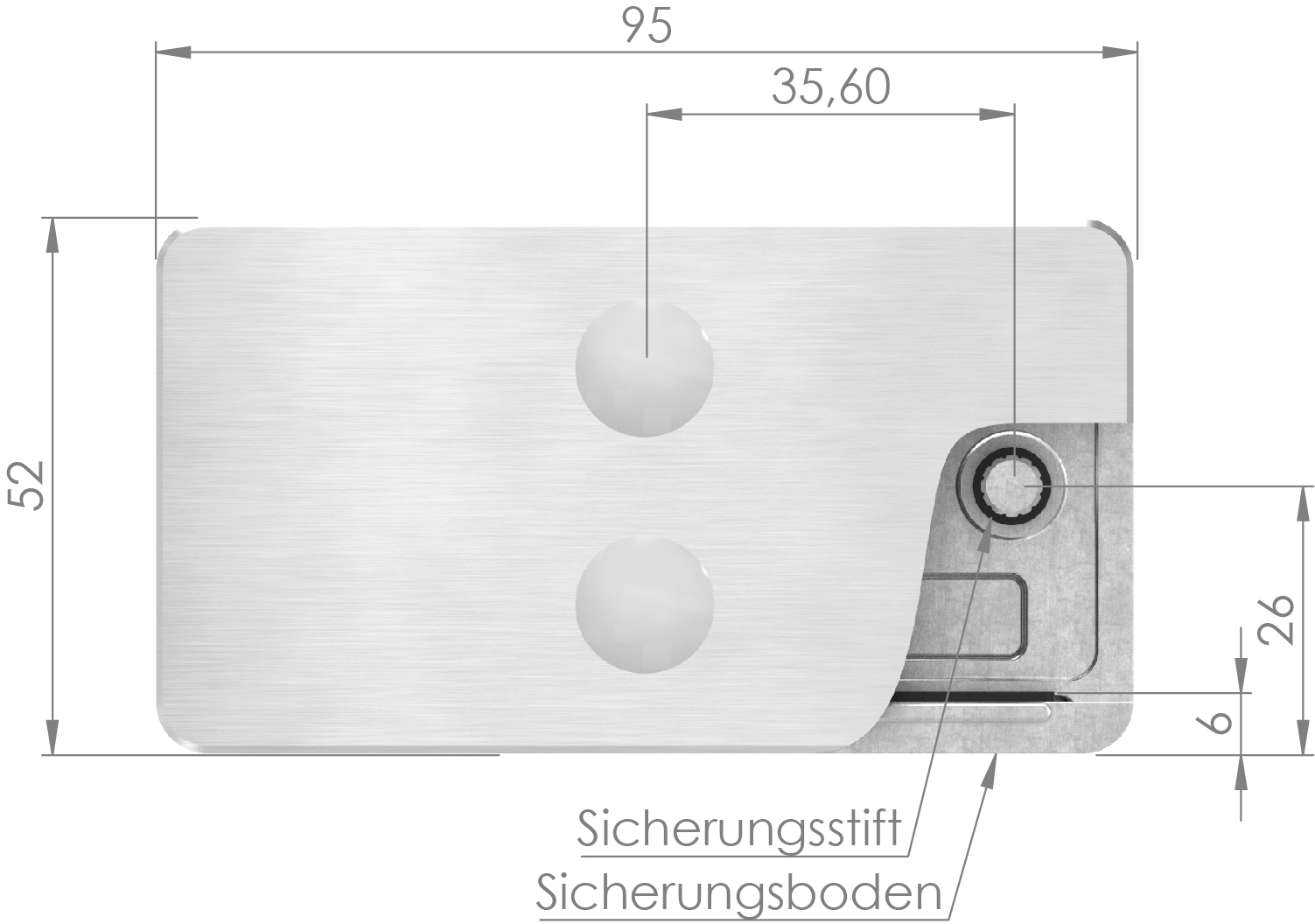 Sichtschutz Mittelglasklemme Mod. 26, V2A