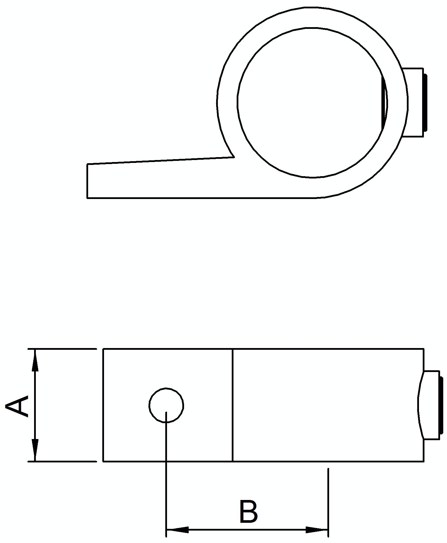 Halterung, für Rohr Ø 33,7mm