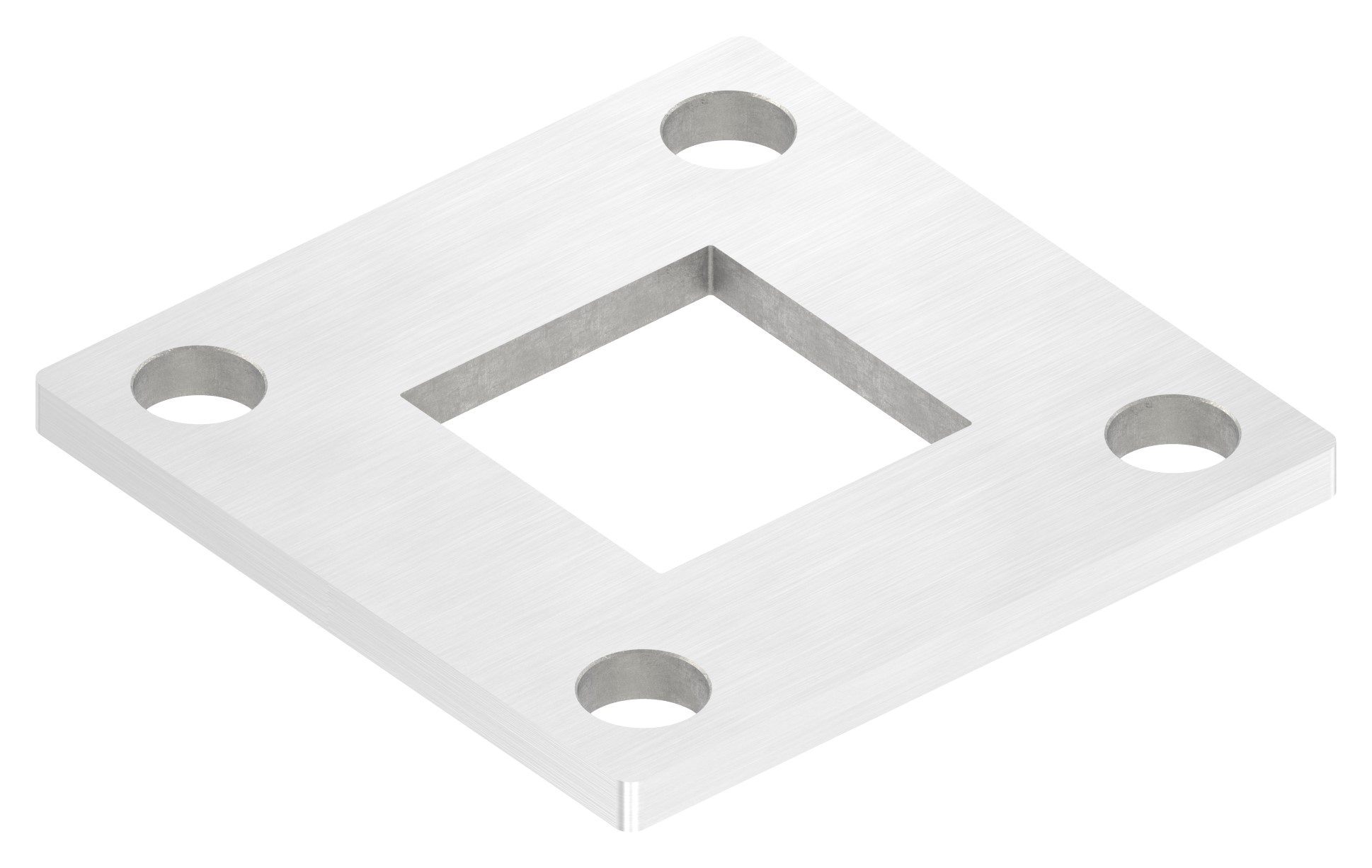 Ankerplatte, 92x92x6mm, mit Längsschliff, V2A