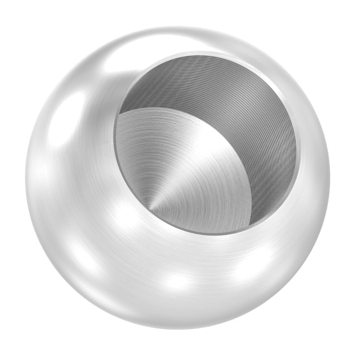 Vollkugel Ø 20mm mit Sackloch 12,2mm, V4A