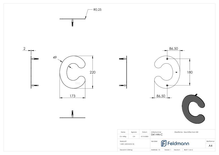 Hausnummer c - "groß", V2A
