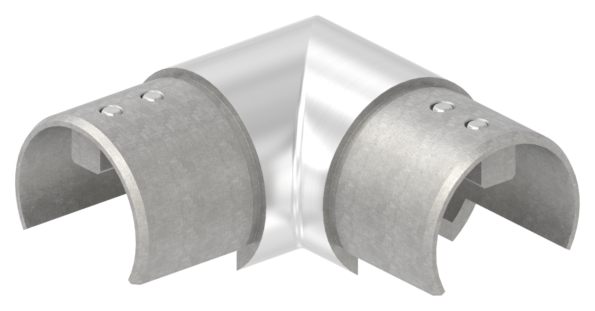 Eckbogen horizontal, für 48,3mm, V2A, Verlaufsecke Eckbogen horizontal, für 48,3mm, V2A, Verlaufsecke