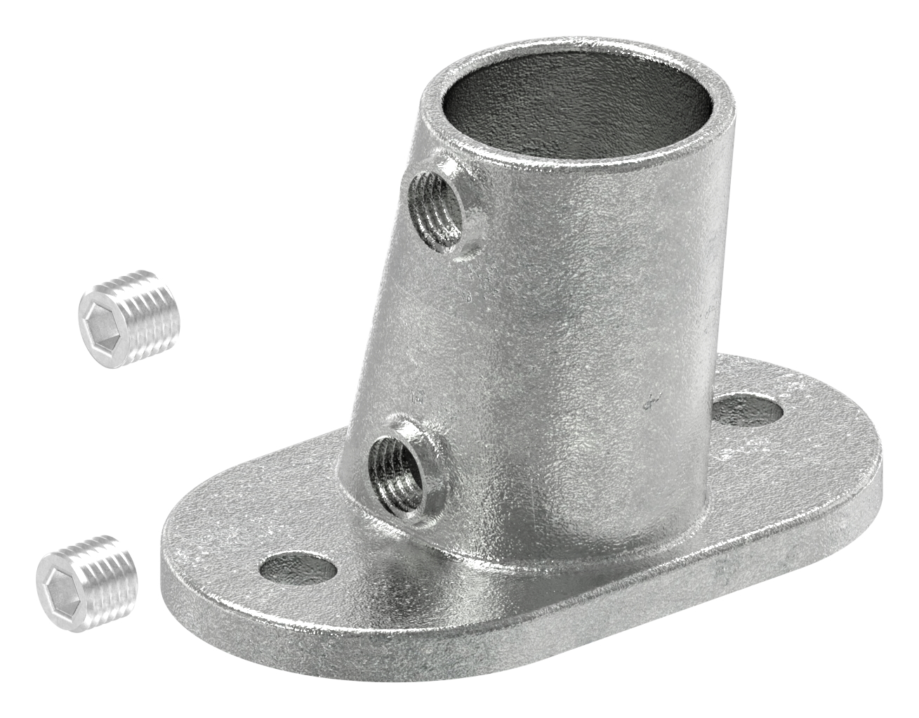 Fußplatte variabel mit 2 Bohrungen, für Rohr Ø 48,3mm