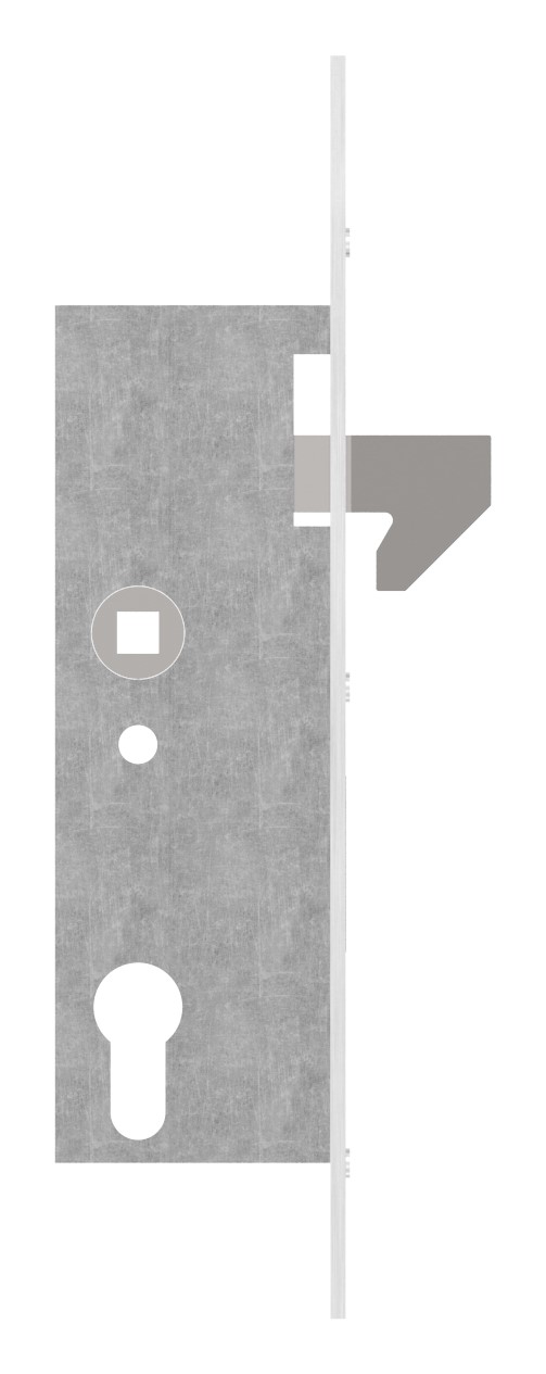 Rohrprofilschloss mit Hakenfalle verzinkt, mit Dornmaß 40mm