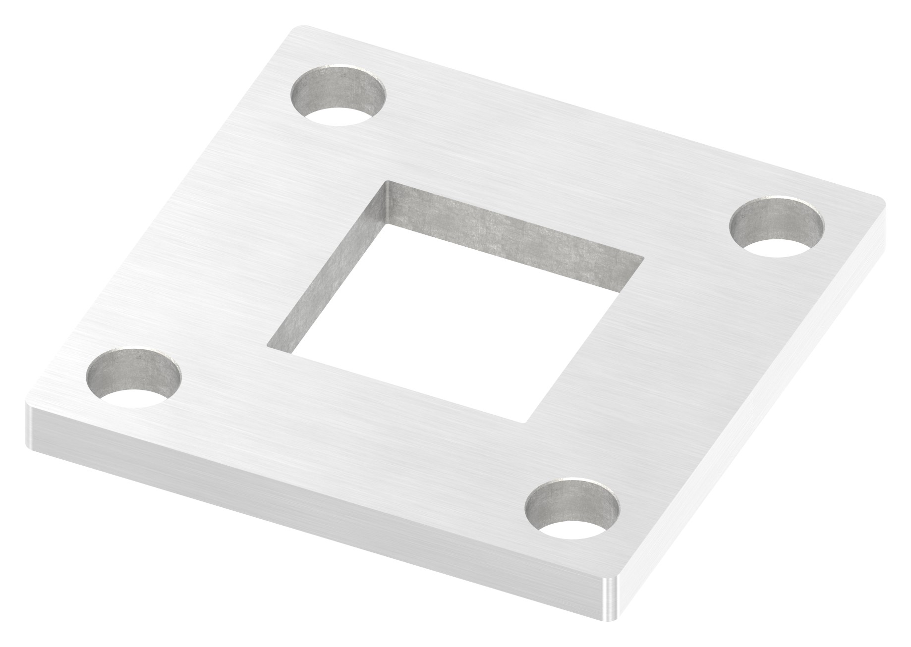 Ankerplatte, 92x92x8mm, mit Längsschliff, V2A