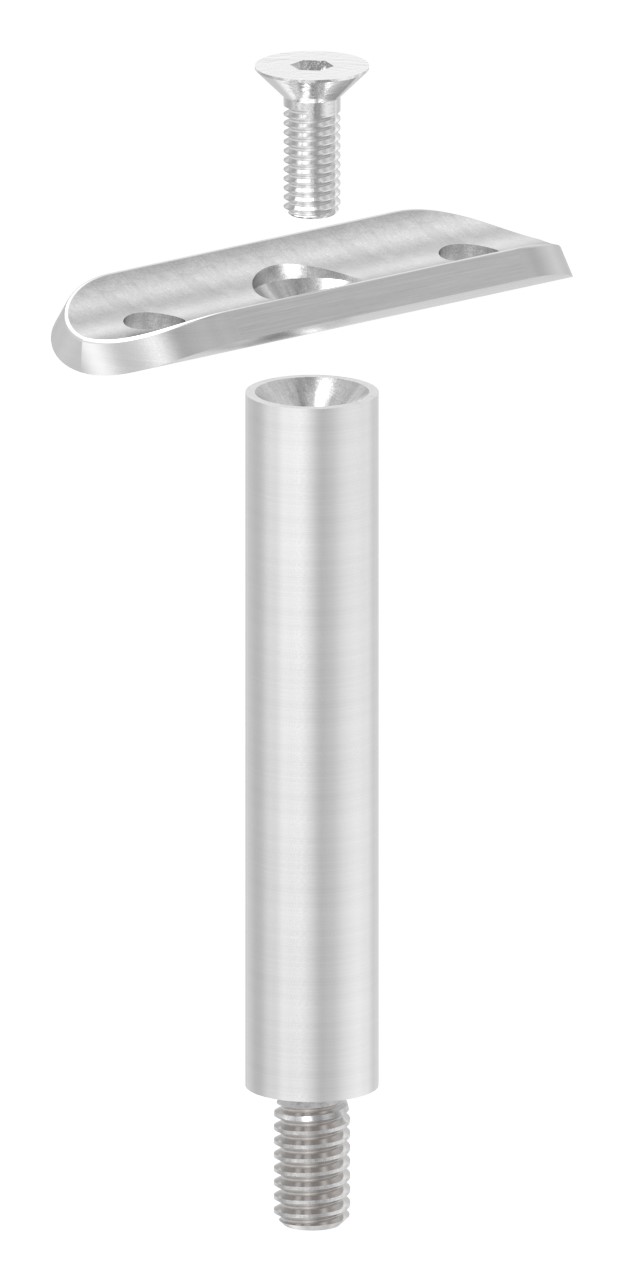 Stift Ø 14mm mit Handlaufanschlussplatte für Rohr 33,7mm, V2A