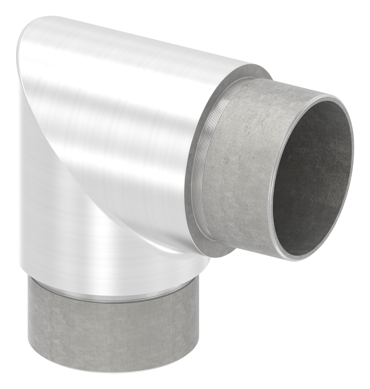 Eckstück 90° kurz, für Rohr 42,4 x 2,5mm, V2A