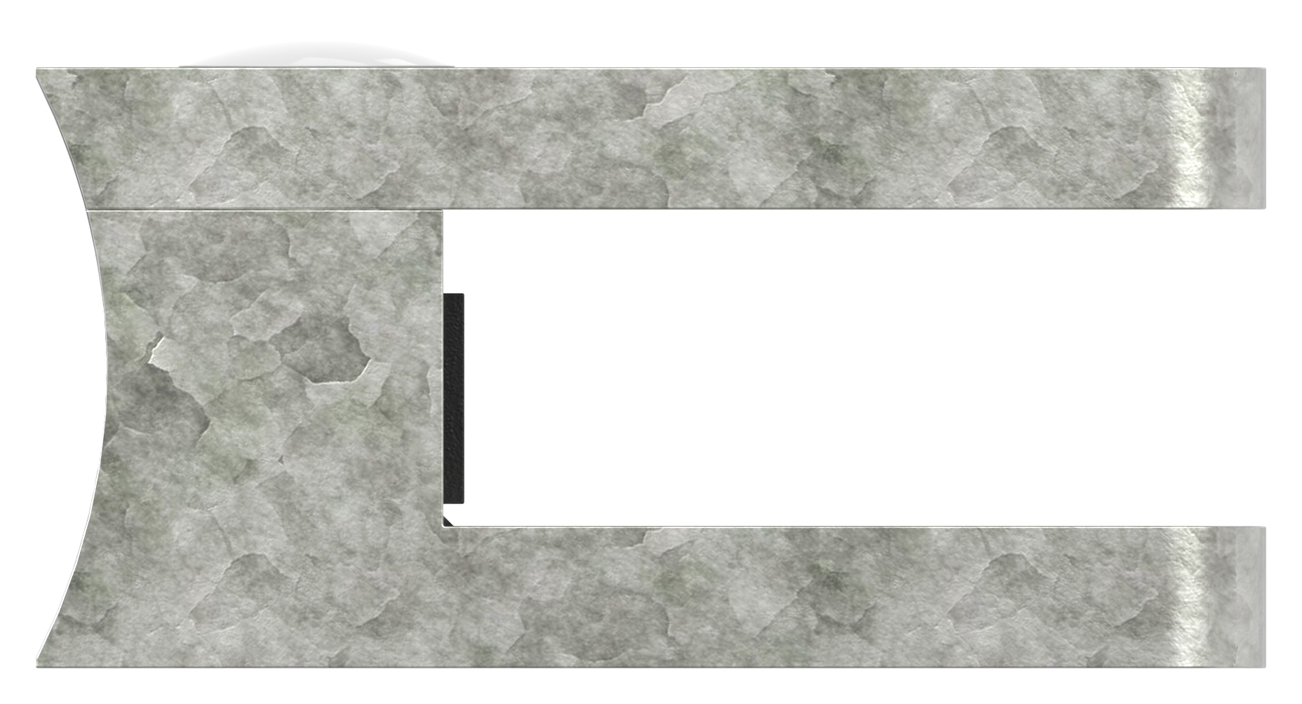 Glasklemme Mod. 36, Anschluss: 60,3mm, in Zink roh