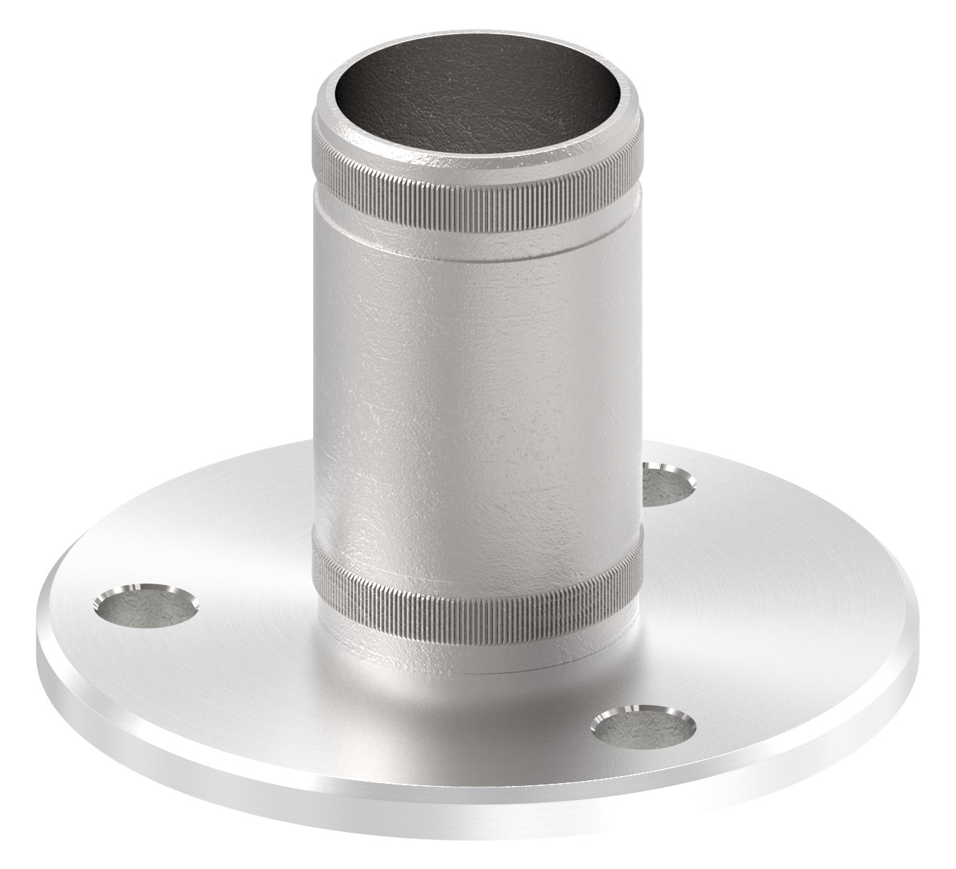 Wand- und Bodenanker mit Rändelung, für Rohr 42,4x2,5mm, V2A