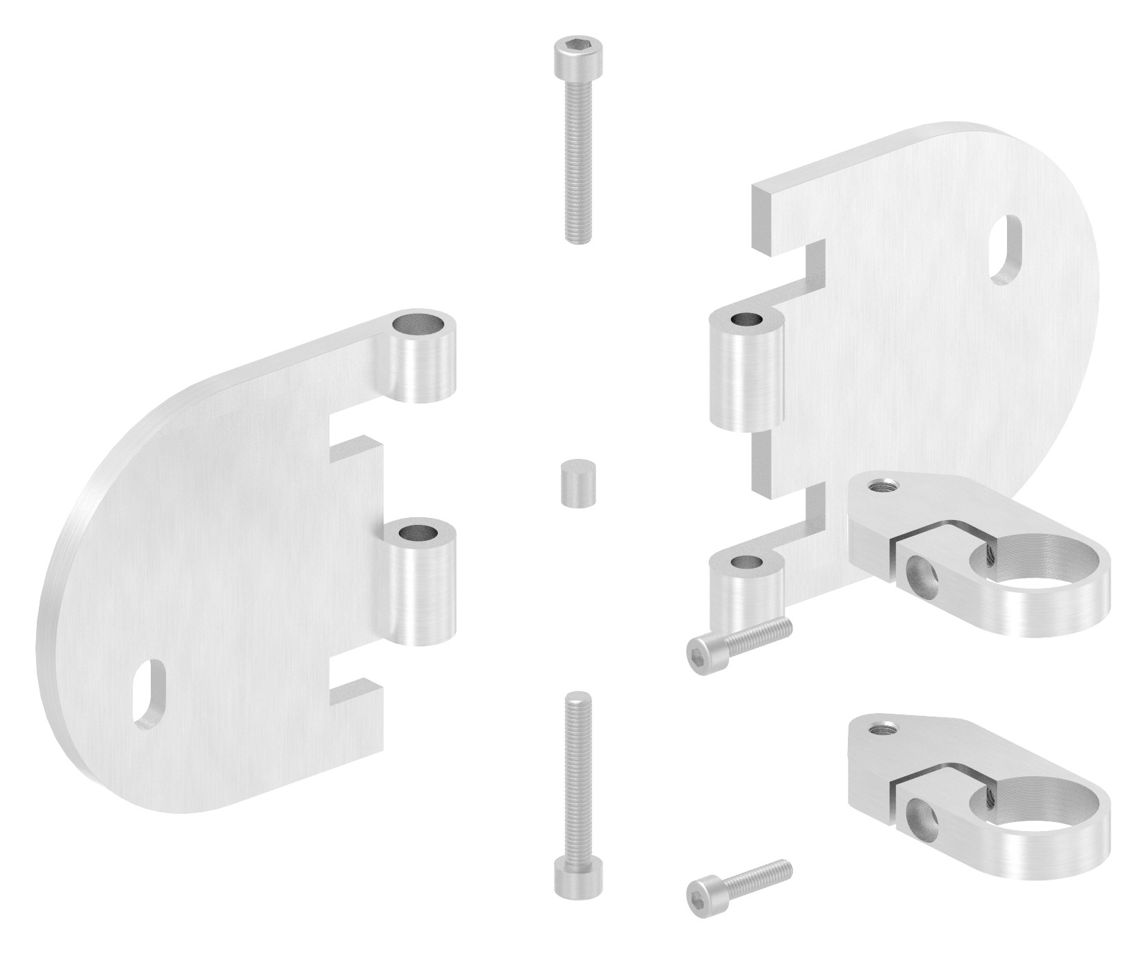 Wandbefestigung für Geländerpfosten 42,4mm, Ecke, V2A