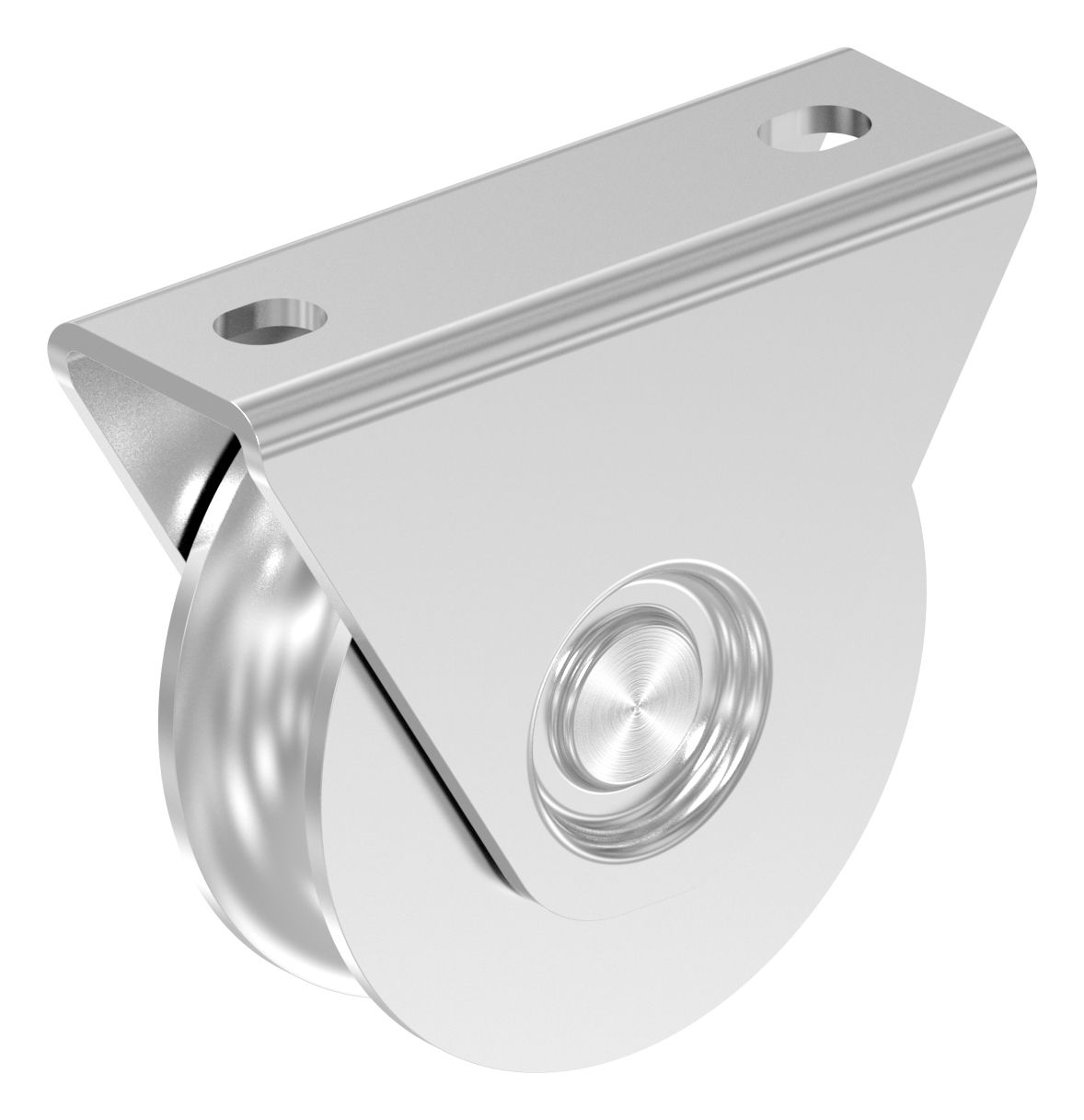 Schiebetorrolle Ø 80mm mit Rundrille Ø 20mm, V4A | 342-80-V4A